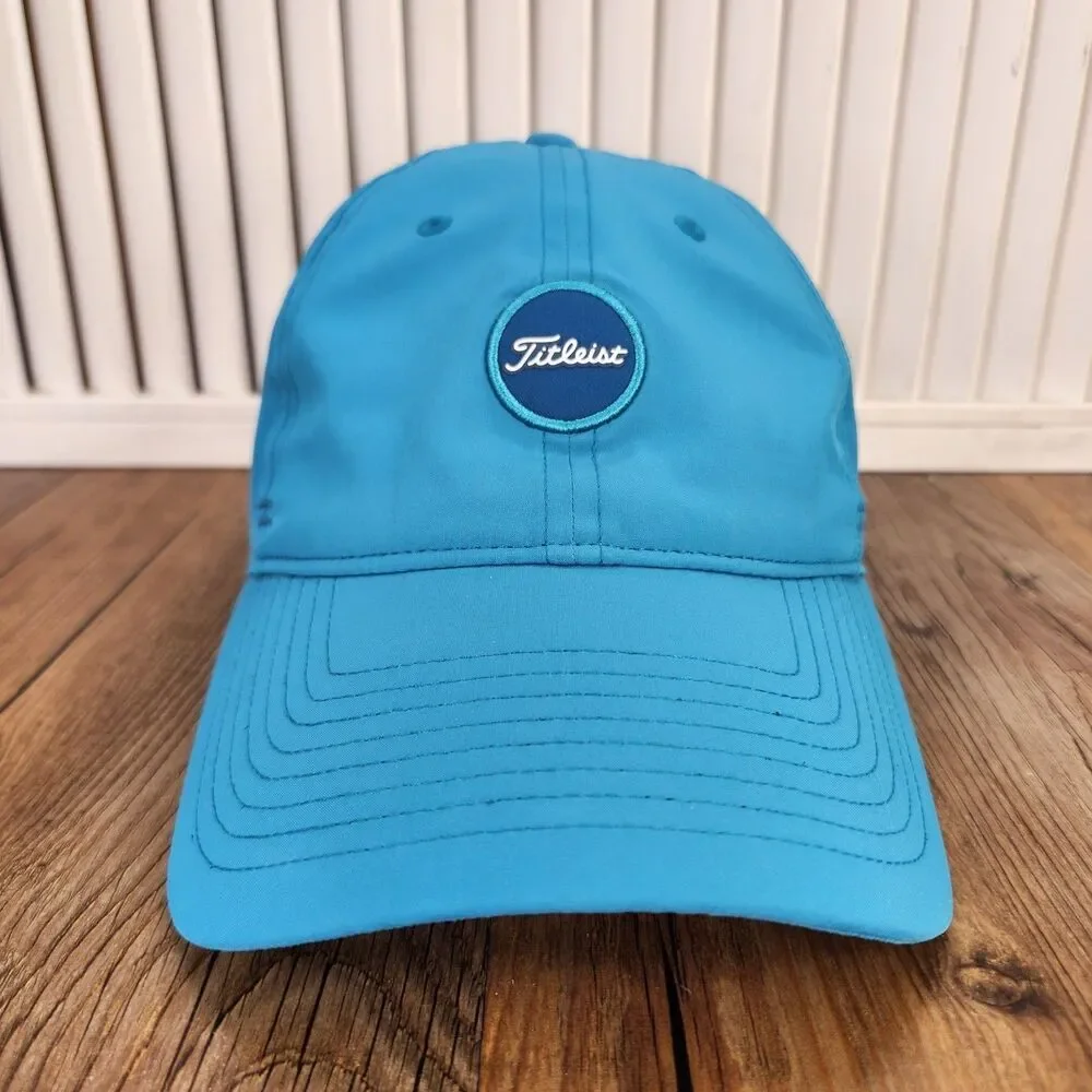 Titleist Performance Knit Golf Strapback Hat Cap Blue Sport Athletic Stretch Fit